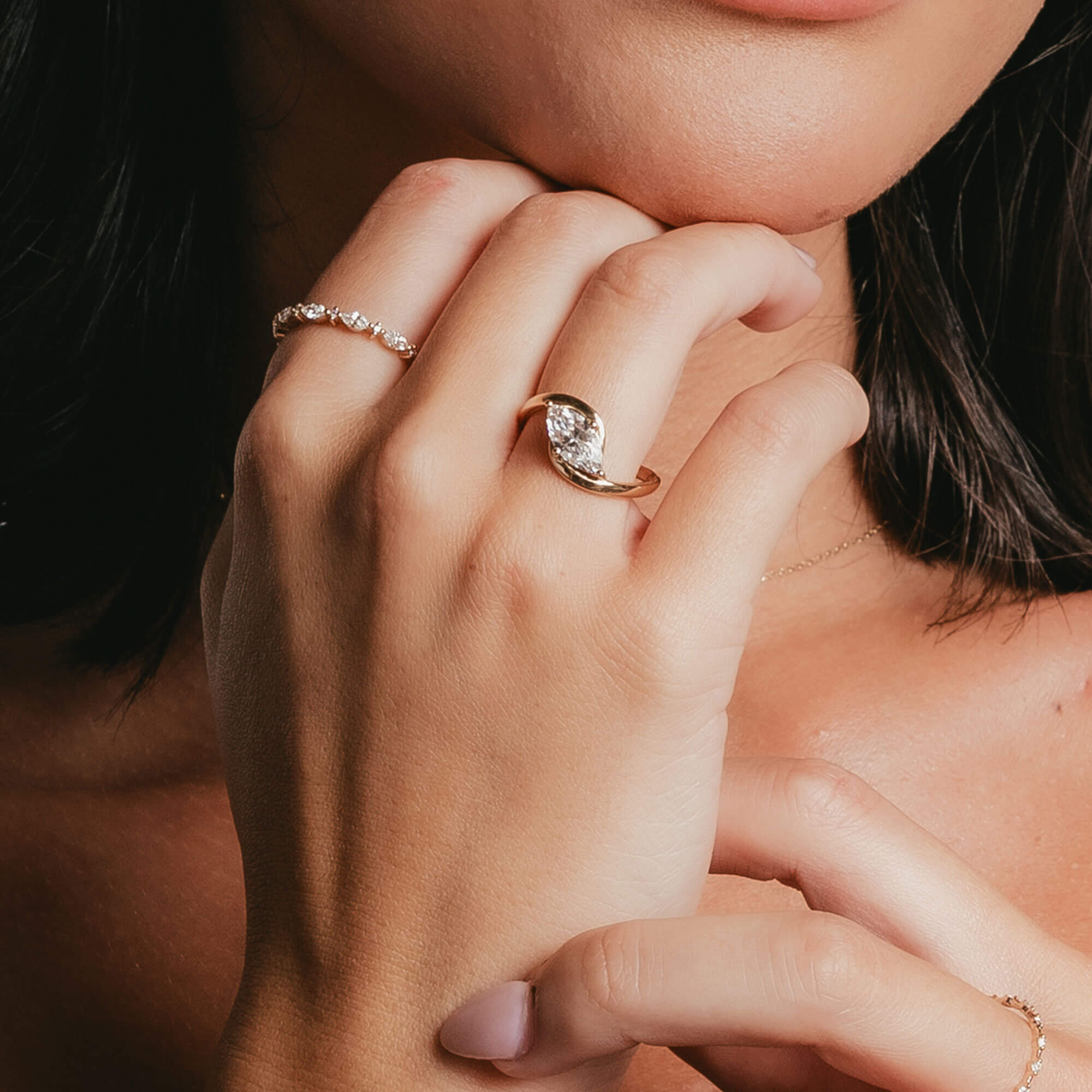 Maria – Marquise Diamond Stacker Ring